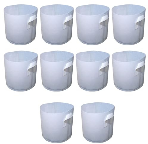 ROYJJ 10Pcs Nursery Growing Bags Tessuto Non Tessuto Piantina Crescere Per Alta Piantina Tasso di Sopravvivenza Pianta Per Piantare Non Tessuto Coltiva Borse Riutilizzabili Contenitori per Piante