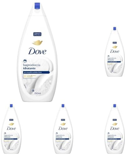 Dove Feuchtigkeitsspendende Pflegeformel, Formel mit feuchtigkeitsspendender Dermo-Natur, mit 1/4-Creme, dermatologisch getestet, Duschgel für Damen und Herren, 100% recycelte Flasche* 750 ml