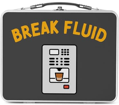 Fabulous Lunch Box in metallo argentato per sandwich e snack – Break Fluid Work Coffee Machine Break – Contenitore per gustare in alluminio ciotola rigida in stile retrò stampato in Francia