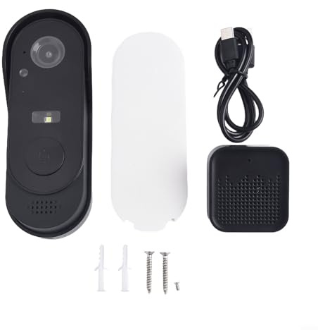 Wireless Video Doorbell Camera with Chime, Smart Doorbell with HD Video Intercom and Wireless Connectivity, 1:1 Head-to-Toe with 360° View, Triple Motion Detection Doorbell Camera