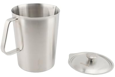 ANGGREK Messbecher aus Edelstahl 304, Robuster Metallkrug Zum Backen und Kochen, 2 L Fassungsvermögen mit Ergonomischem Griff und Präzisionsmarkierungen