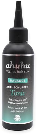 ahuhu organic hair care Anti-Schuppen Tonic 100 ml I Kopfhautpflege mit Aloe Vera, Mimosen- & Baumwollblütenextrakt