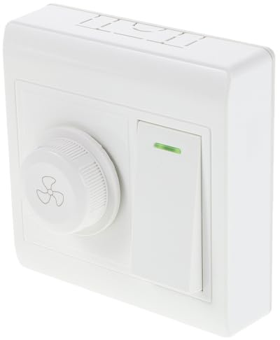 Abaodam Interrupteur de Commande pour Ventilateur de Plafond et Lumière Blanc en Plastique Double Contrôle, Réglage de Vitesse, pour Salon et Bureau