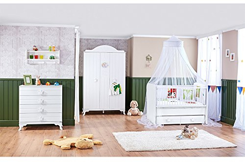 Mitwachsendes Babyzimmer, Babymöbel, Kinderzimmermöbel, Kinderzimmer, Möbel (Little King - weiss)