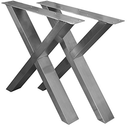 CHYRKA X- Bankgestell Edelstahl 201-60x30 Rahmenbank Kufengestell Bankkufen Tischuntergestell MTX (400x400 mm - 1 Paar)
