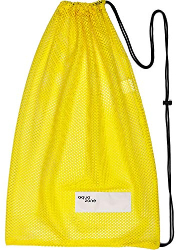 aqua zone Sporttasche mit Kordelzug für Schwimmen, Strand, Tauchen, Reisen, Gymnastikball - Gelb -