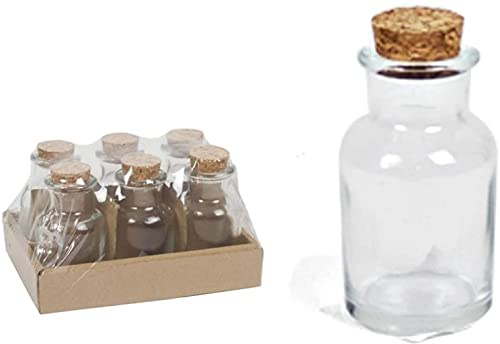 Aurora Store 12 Bottiglie Vetro Bottigliette con Tappo in Sughero 250 ml 6x6x h.13 cm Contenitore bomboniera bottigliette