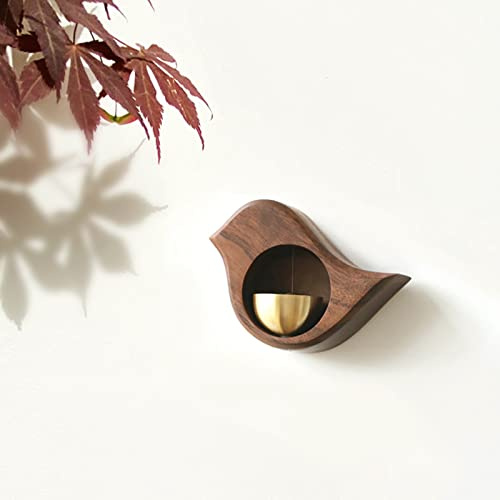 Shopkeepers Bell for Door Opening, Decorative Wooden bell/ Hanging Bell, Suitable for Doors, Windows and Refrigerators. Creative Gift (Black Walnut)