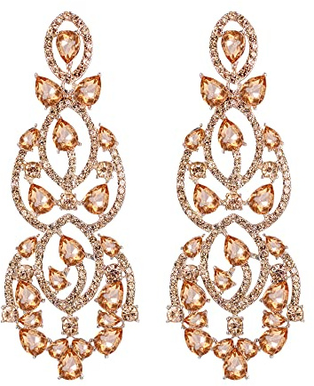 EVER FAITH Ohrringe Hochzeit Teardrop Kristall für die Braut Art Deco Statement für Damen