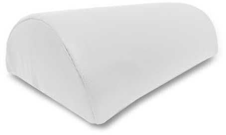 QUIRUMED Cojín Medio Cilindro, Medidas 30 x 18 cm, Color Blanco, Ergonómico, Polipiel, Relleno de Espuma, Cojín Masaje, Fisioterapia