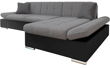 Mirjan24 Ecksofa Montana Sale (Soft 011 + Lux 05 + 06, Seite: Rechts) | Eckcouch in L-Form mit 3-stufig verstellbarer Armlehne, gepolstertem Rücken und Zusatzkissen, B/H/T: 278/76/161 cm