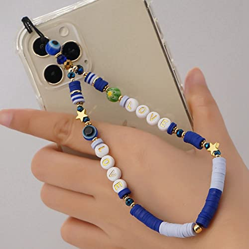 Universale Böhmische Handy Lanyards Beaded Phone Lanyard Handgelenkband Love Alphabet Buchstabe Perlen Kette Bunte Perlen Phone Lanyard Handgelenkband Anti Verlorene Telefon Kette