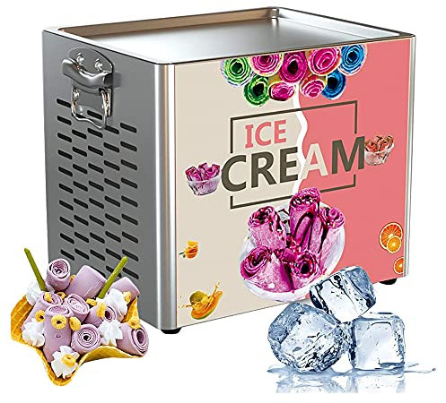 Electric Fried Yogurt Ice Cream Roll Machine,Fry Ice Cream Machine,180W Commercial Ice Roll Maker,30x25cm Stir-Fried Yogurt Cream Machine,Fried Yogurt Cream Machine,for Bars, Cafes,Dessert Shops