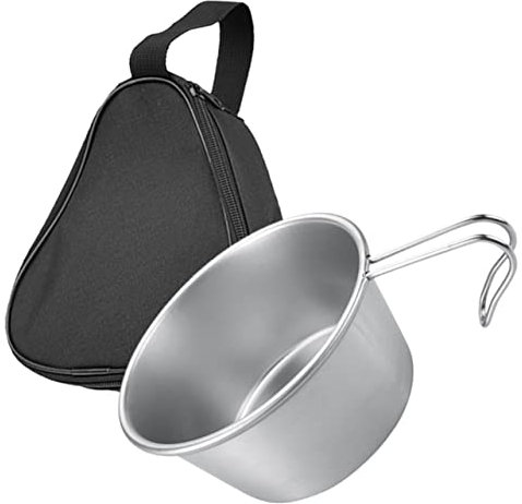 Toddmomy 1set Outdoor Camping Cup Stainless Steel Hollow Handle Mug with Bag Measuring Bowl for Hiking Backpacking Picnics Essential Drinkware for Outdoor Activities