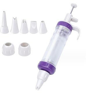 Juego de jeringas para decoración de postres, tartas y pasteles, dispensador de glaseado, inyector de llenado de cupcakes, 7 boquillas de glaseado, kits de boquillas de jeringa