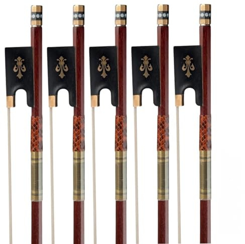 Ersatzbogen für Violine 5PCS Geige Bogen Pernambuco 4/4 Violine Bogen Achteckige Stick Ebenholz Fleur-de-Lis Schnelle Reaktion