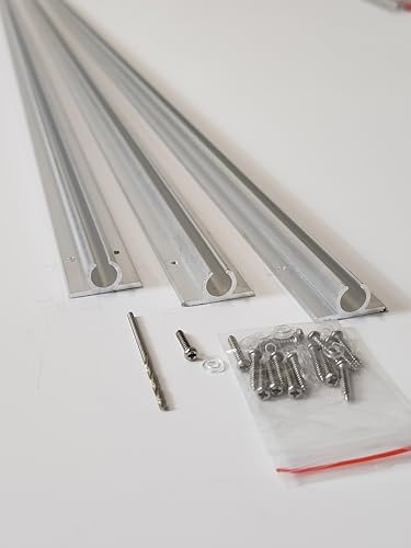 Awning C-Rail Aluminium Channel Track for Campervan, Motorhome & Caravan – 3 x1.2m with holes, screws an D/S tape Anodized Strip – Durable, Rust-Resistant – by KEDER UK
