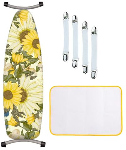 ZJBKX Copriasse da stiro extra large universale, clip e panni antiscottatura, facile da montare, con corda termoretraibile, 150 x 60 cm