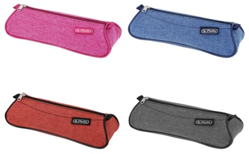 Herlitz Schulmäppchen Kulturbeutel | Zubehör Organizer Schulutensilien | Kinder | Jugendlich | Reißverschluss | Solide Tasche | einfarbig | 4 Farben zur Auswahl, Multicoloured, Einfarbige Mäppchen
