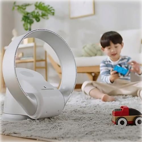 Silencioso Hogar Ventilador De Pared Ventilador De Pared Sin Aspas Oscilante De 120 ° Ventilador Oscilante De 80 Grados Para Escritorio Potente 26W Ventiladores De Pared Plegable Para Terraza (Volt