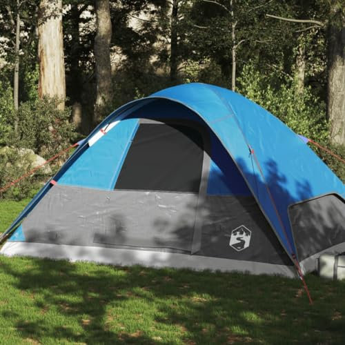 Tino Tech Kuppel-Familienzelt 6 Personen Outdoor Tent 270x210x145 cm Gruppenzelt Winddicht Campingzelt Große Wurfzelt Festivalzelt Wurfzelte für Familie Gartenzelte im Freien Polyester Blau