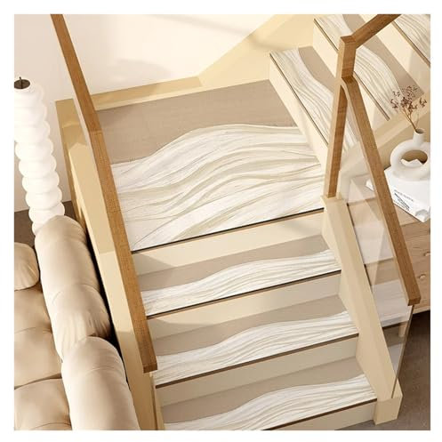 WJLYDM Stufenmatten Stair Step Mats Absorbent PVC Leather Carpet Modern Rotating Steps Non-Slip Floor Mat Kitchen Laundry Room Home Decor Area Rug FüR Treppen(GU738-X,30x100cm)