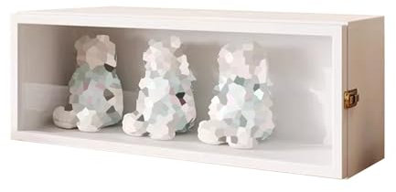 LXBAMKEA Vitrinen, Figuren- Und Kuriositätensammlung Vitrine Mit Acryltür, Arbeitsplatte Schaukasten Für Heimbüro Spielzimmer Schlafzimmer Dekoration, Aufbewahrung Organizer(White)