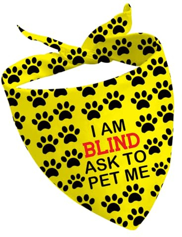 CENWA 1 x Hundehalstuch mit Aufschrift I'm Blind Ask to Pet Me, für besondere Bedürfnisse