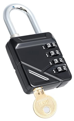 Romon Lucchetto Combinazione, Pesante Lucchetti Armadietto, In Lega Di Zinco, Impermeabile E Antiruggine, Con Lucchetto A Chiave, Per Garage, Cortili, Cancelli, Recinzioni, Armadietti - Nero