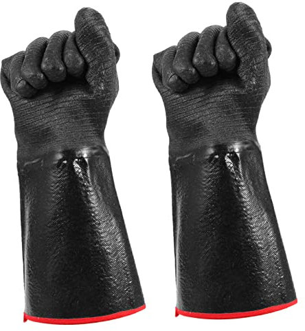 HOMSFOU Hitzebeständige Neopren-handschuhe Feuerfeste Wasser Ölresistente Grill Ofenhandschuhe Für Küche Outdoor Bbq Backofen Und Mikrowelle Schützend