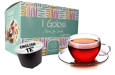 Caffè Vulcanus – Boissons instantanées en capsules, compatibles avec Nescafé Dolce Gusto (50 capsules, Thé anglais)