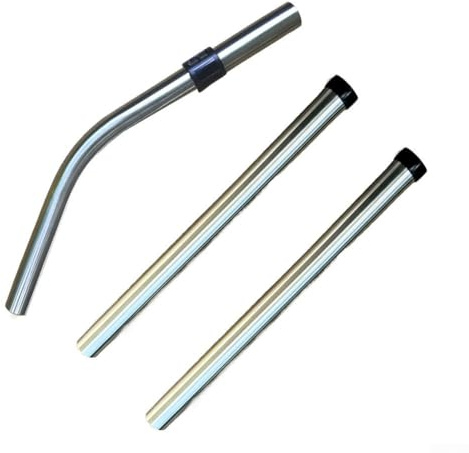 NbgrvB Edelstahl-Verlängerungsstangen-Set, 32 mm Staubsaugerrohr für Numatic für Henry-Staubsauger, 3 Stück Metall-Verlängerungsrohre mit 1 Bogen und 2 geraden Rohren
