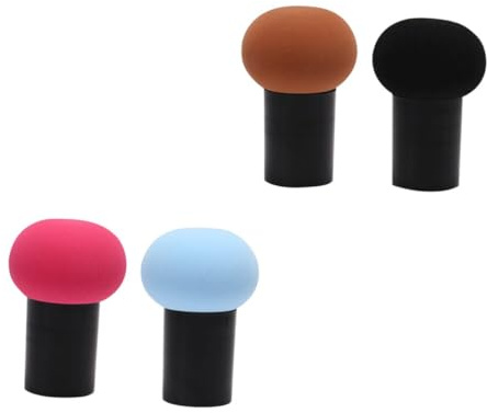 CALLARON Piumino per Cipria in Polvere Libera 4 Pezzi, Cuscino Cosmetico Portatile a Testa di Fungo, Puff per Trucco Viso Donna, Applicazione Uniforme per Ogni Tipo di Colore Casuale