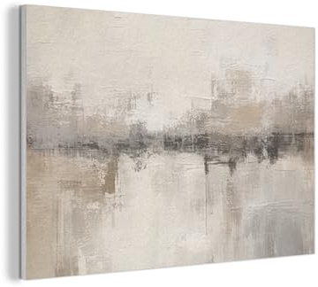 MuchoWow© Fieltros Decoracion Salon Moderno Para Dormitorio Adorno Pared | 90x60 cm - Estilo Actual Comedor Pasillo Wall Art Arte - Abstracto - Beige