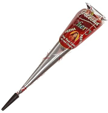 Naturic 1x Henna Tattoo, Temporäre Tattoo, Temporäre Mehndi Tattoos, Natürliche Kegel, Tattoo sticker, Temporäre Tätowierung - Kirsch Rot