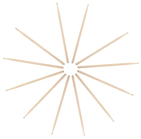 Alipis 6 Paar 5A Ahornholz Schlagzeugstöcke Drumsticks mit Glatter Oberfläche Langlebig und Vielseitig für Anfänger und Fortgeschrittene