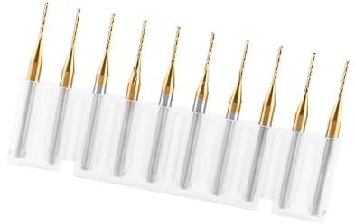 ERYUE Punte per Incisione con Fresa in Carburo di Tungsteno con Rivestimento per Taglierina PCB, 10 Punte Fresa Utensili Taglio, Incisione in Acciaio Inossidabile e Rame