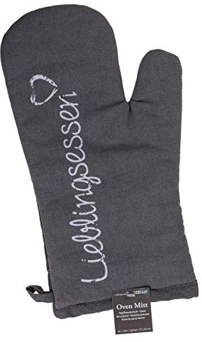 Out of the Blue 190329 - Topfhandschuh Lieblingsessen grau, ca. 17 x 32 cm