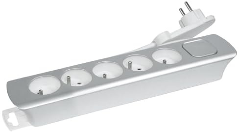 Multiprise 5 Prises fiche Plate avec Interrupteur