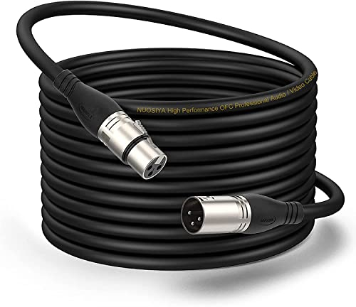 NUOSIYA XLR Cable 20m 1 Pack Balanced Microphone Cable 3 pin XLR Male to Female Extender Cord for Studio Recorder, Mic, Mixer, Speaker System, Phantom Power