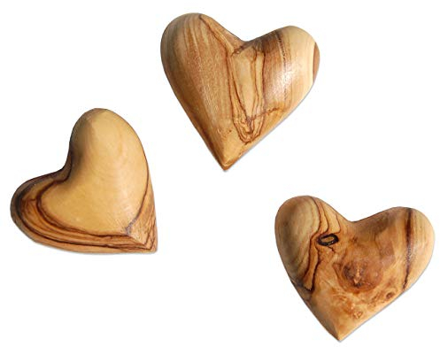 D.O.M.® Deko-Herzen Handschmeichler Amore im 3er Set aus Olivenholz