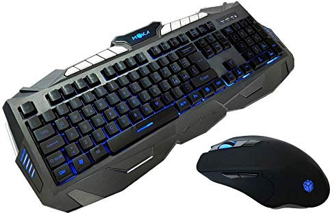 MYKA Kit Set Tastiera Mouse PC Gaming 7 Colori LED Cambio Colore KIT-G74 ERGONOMICO GOMMATO 3200 DPI Cavo USB 150 CM