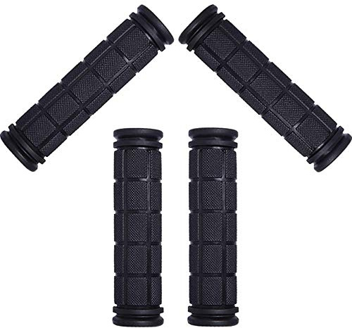 2 Pairs Bicycle Handlebar Bike Non-Slip Rubber Mushroom Grips for BMX MTB Road Mountain Kids Boys Girls (Black)