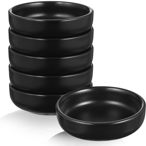 HEMOTON Japanische Keramik Saucenschälchen 3.54 Zoll 6Er Set Für Sojasauce Dips Gewürze Und Beilagen Zuhause Und Restaurant