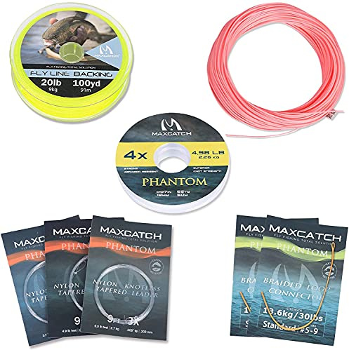 MAXIMUMCATCH Bestprice Fliegenfischen Schnur (Weight Forward, Schwimmende Fliegenschnur) und Fliegenschnur Combo mit Backing Vorfach und Tippet (1F/2F/3F/4F/5F/6F/7F/8F/9F/10F)