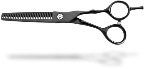 Kiepe 2814T30 Monster Cut Tijera profesional de entresacar 6 pulgadas con 30 dientes – Tijera negra de titanio con filo Convex Razor para control del volumen, Made in Italy