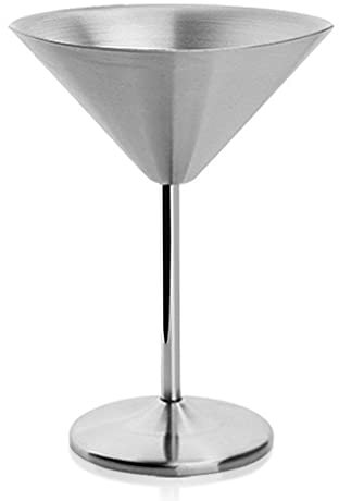 Abcsea 1 Pieza Copas de Martini de Acero Inoxidable, Copas de Cóctel, Copas de Cocktail, Copas Martini Vintage, Plata