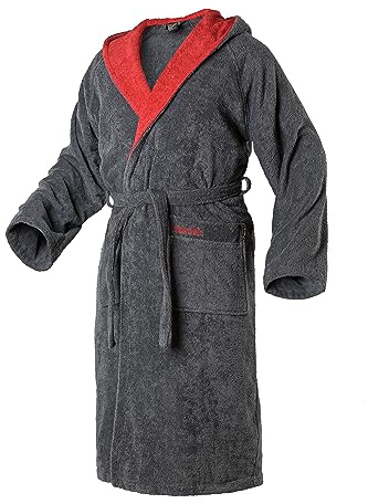 Mount Swiss Bademantel Damen Herren ARBON mit Kapuze aus edler Baumwolle I Morgenmantel flauschig I Frottee I Kimono mit Farb- & Größenauswahl S - 8XL I Bath-Robe Öko-Tex Standard 100