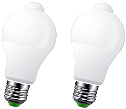 LEDLUX 2 Pezzi Lampade Led E27 Con Sensore di Movimento, 12W 1160 Lumen, Forma Bulbo A60, Bianco Freddo 6500K