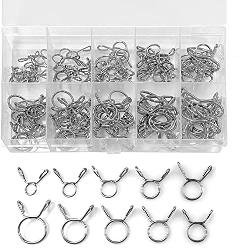 100 Stück Schlauchklemmen Benzinschlauch Klemmen Schlauchschellen | Schlauch Federklemmen Schlauchklemmen 6mm, Schlauchschellen Edelstahl Schlauchklemmen Rohrschellen 5-14mm